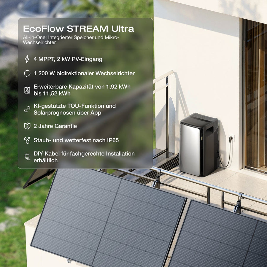 EcoFlow STREAM Ultra/Pro/Max Balkonkraftwerk mit Speicher (Generalüberholt)